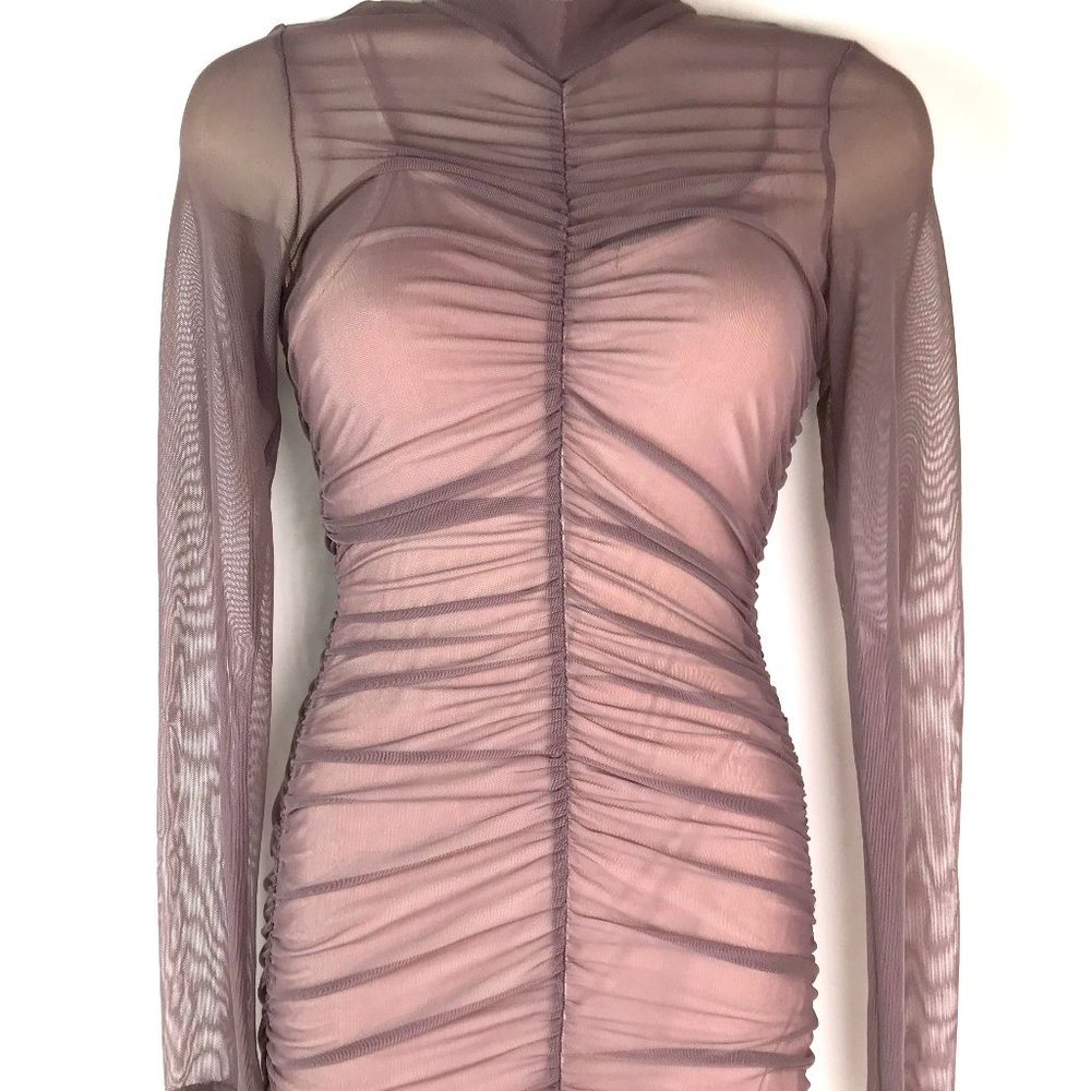 Body Hugging Long Sleeved Ruched Dress by Iris